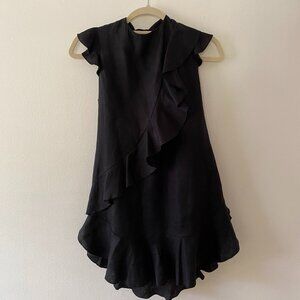 Karina Grimaldi Anthony Black Ruffle Linen Mini Dress XS Revolve Preppy Coquette